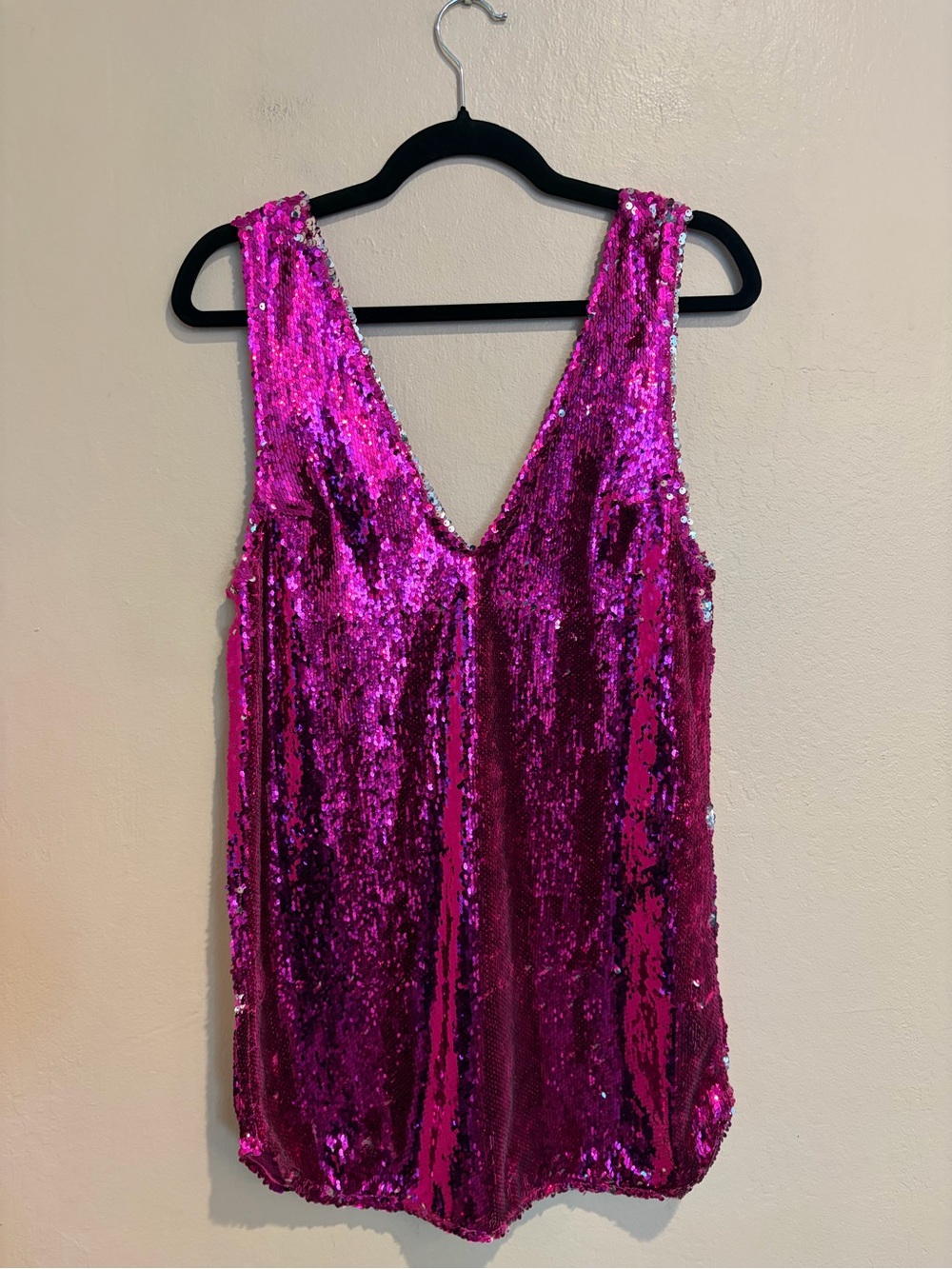 Fuchsia All-Over Sequin Mini Dress, Rave & Party Vibes, XS